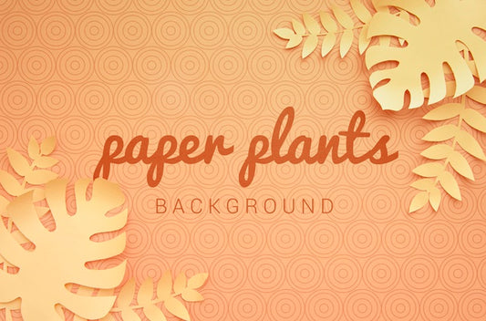Free Paper Plants Monochrome Orange Background Psd
