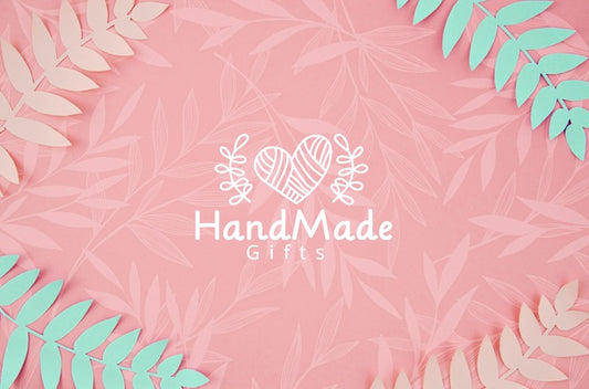 Free Paper Plants Pink And Blue Handmade Background Psd