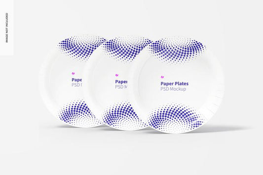 Free Paper Plates Mockup, Front View Psd