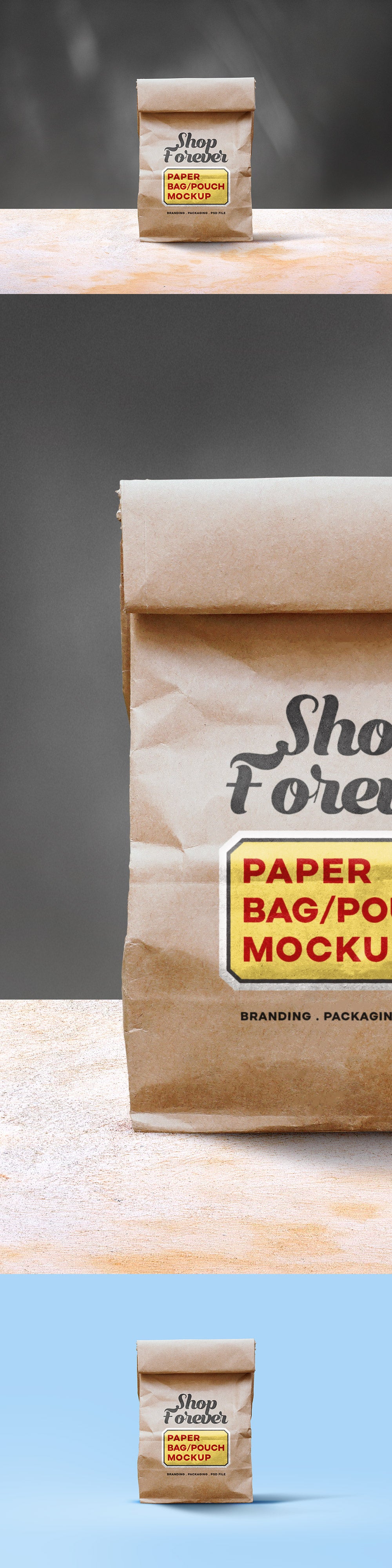 Free Front View Paper Bag Mockup PSD