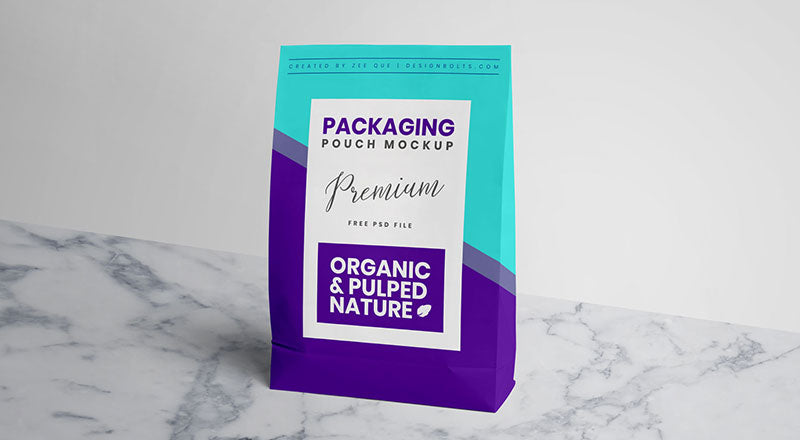 Free Paper Pouch Packaging Mockup Psd