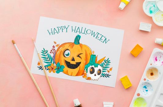 Free Paper Sheet Halloween Draw Concept Psd