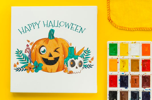 Free Paper Sheet With Happy Halloween Concept Psd