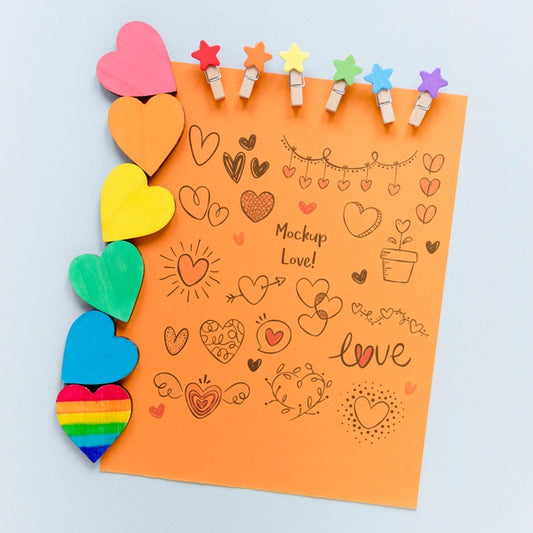 Free Paper Sheet With Heart Collection Psd