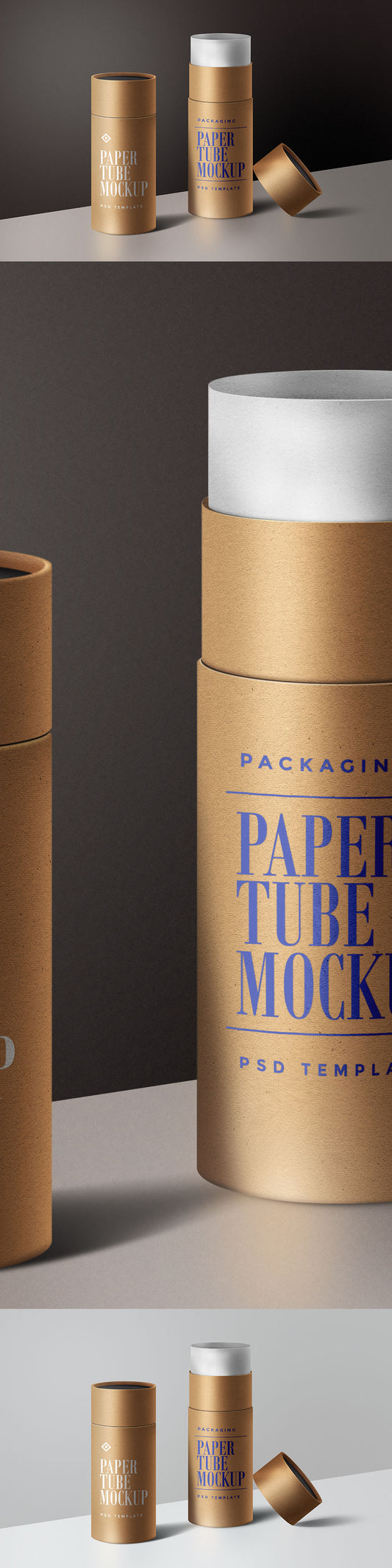 Free Paper Tube Packaging Mockup Template