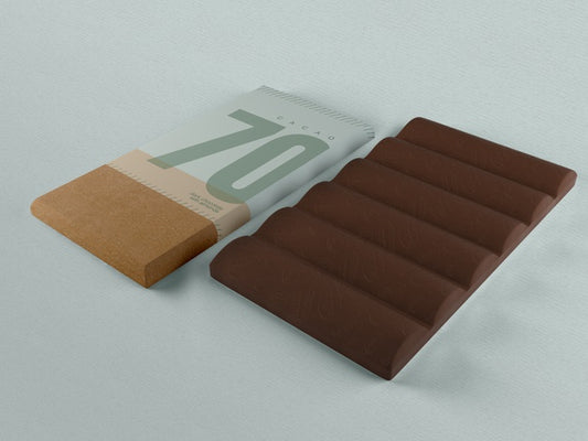 Free Paper Wrapping For Chocolate Tablet Mock-Up Psd