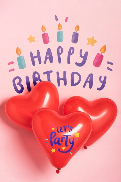 Free Party Balloons With Birthday Design Psd