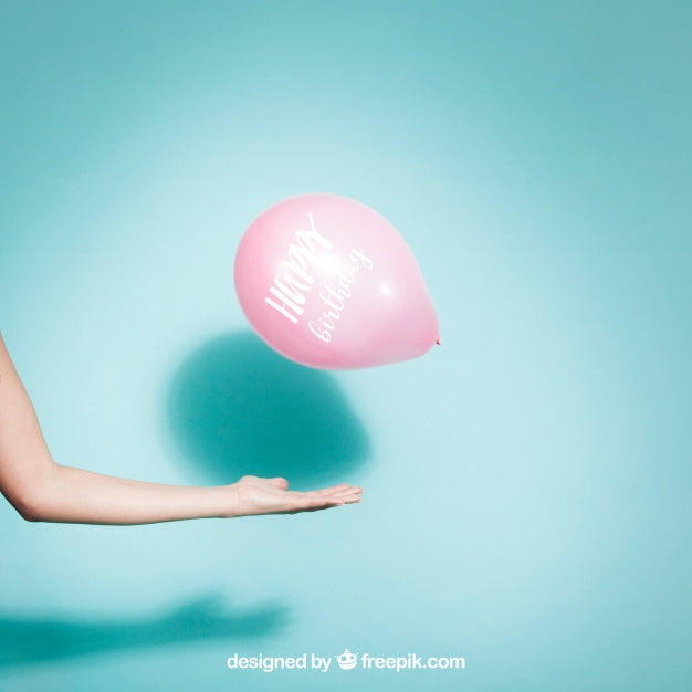 Free Party Concept With Arm And Balloon Psd