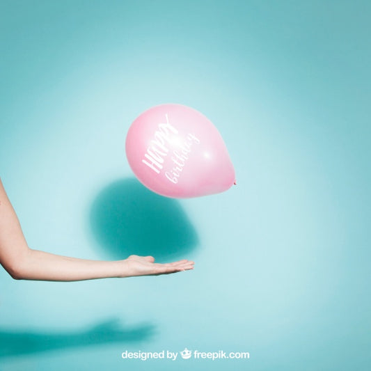 Free Party Concept With Arm And Balloon Psd