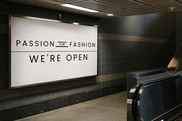 Free Passion For Fashion Signboard Mockup Psd