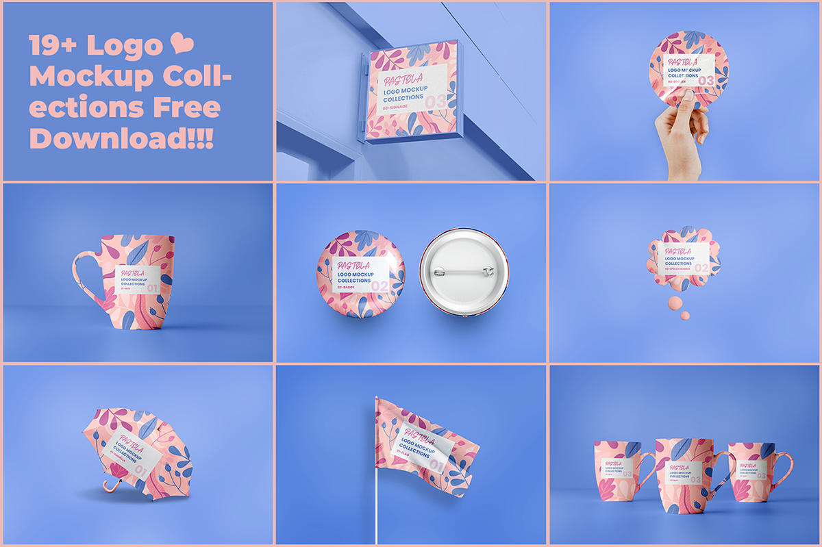 Free Pastela Logo Mockup Collection