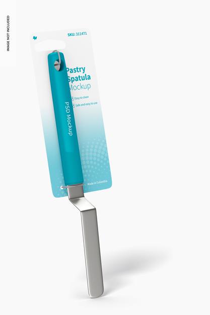 Free Pastry Spatula On Blister Mockup, Leaned Psd