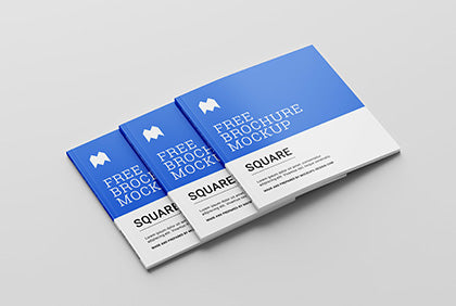 Free Perfect Binding Square Brochure Mockup