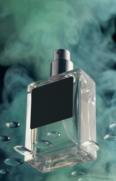 Free Perfume Bottle And Green Smoke Psd