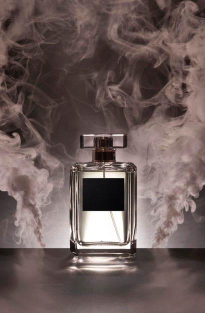 Free Perfume Bottle And Pink Smoke Psd