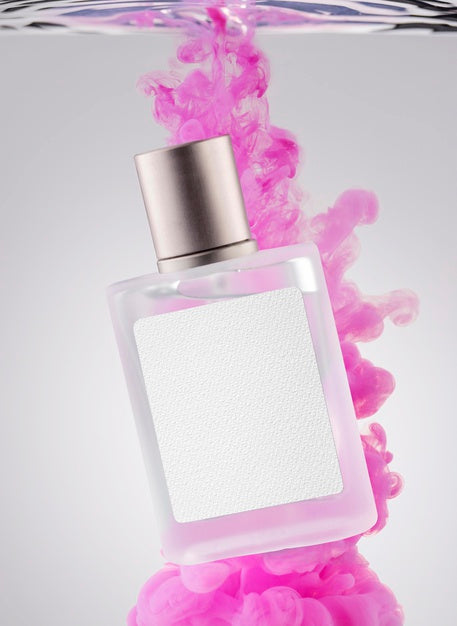 Free Perfume Bottle And Pink Smoke Psd