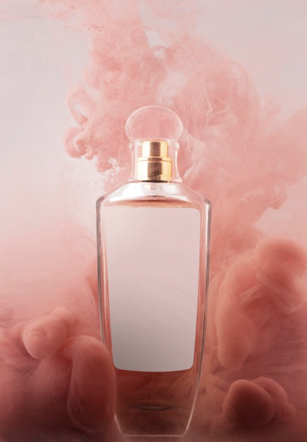Free Perfume Bottle And Pink Smoke Psd
