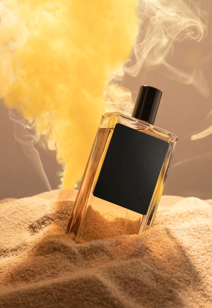 Free Perfume Bottle In Sand Psd