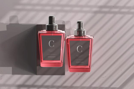 Free Perfume Bottle With Box Mockup Psd
