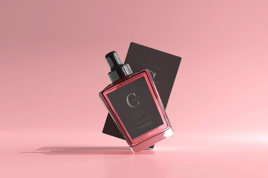 Free Perfume Bottle With Box Mockup Psd