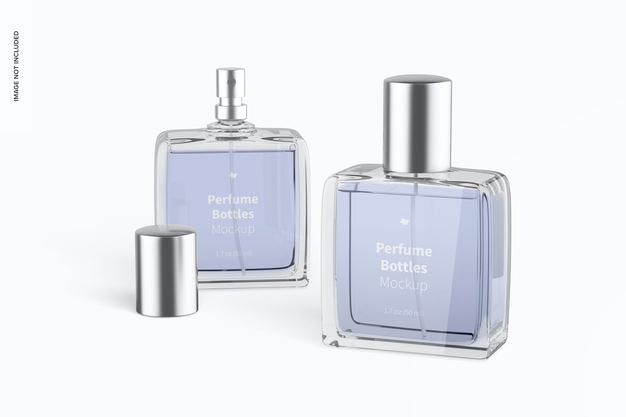 Free Perfume Bottles Mockup, Opened And Closed Psd