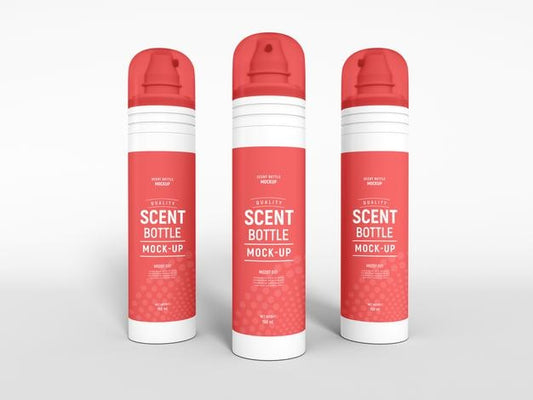 Free Perfume Spray Bottle Packaging Mockup Psd