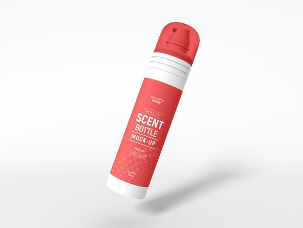 Free Perfume Spray Bottle Packaging Mockup Psd