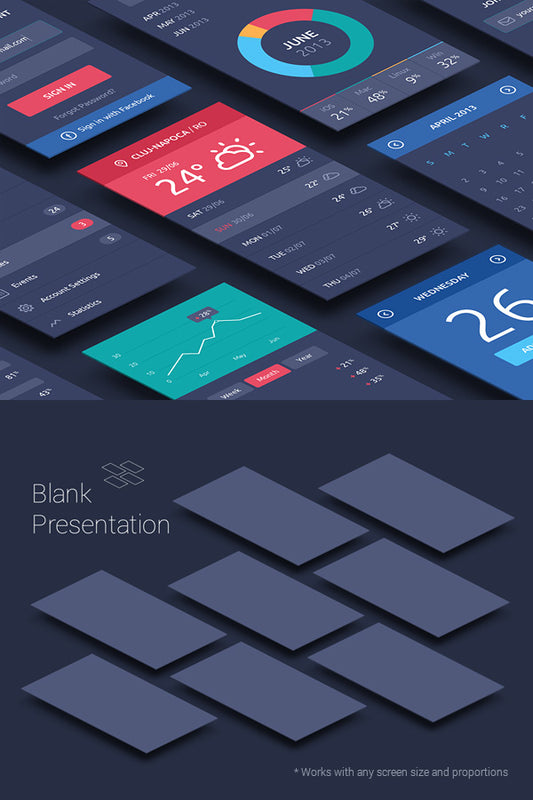 Free Perspective App Screens Mock-Up