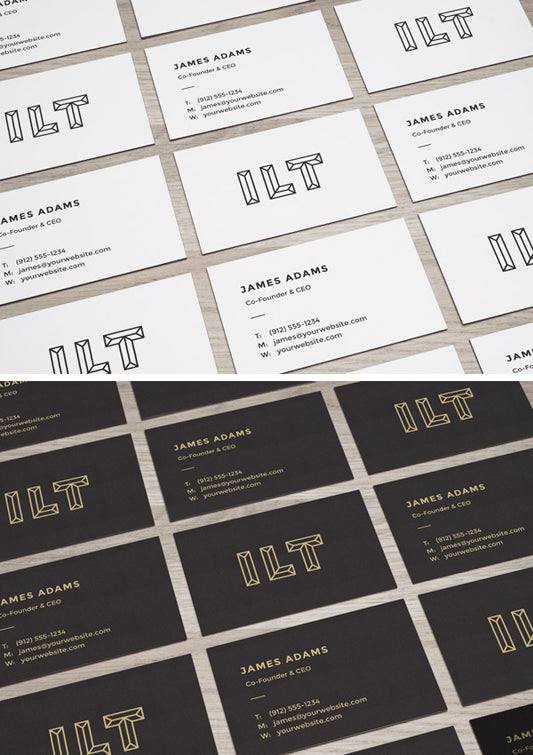 Free Perspective Business Cards Mockup