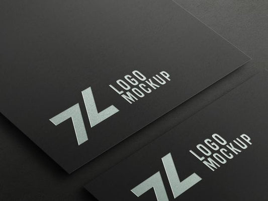 Free Perspective Silver Foil Embossed Logo Mockup Psd