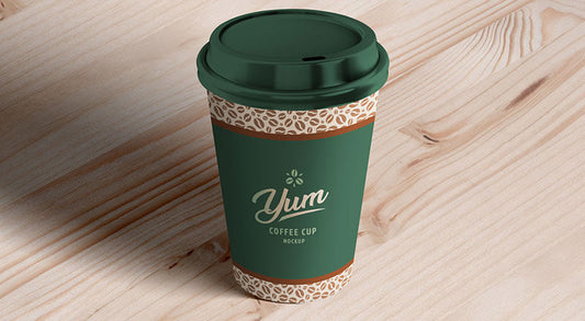Free Perspective View Coffee Cup Mockup Psd