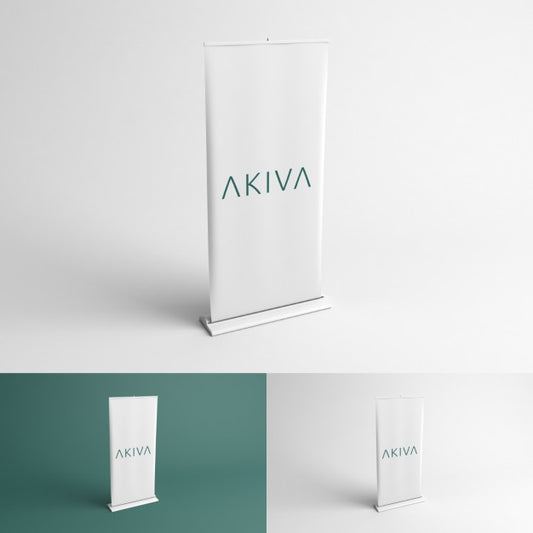 Free Perspective View Roll Up Mock Up Psd