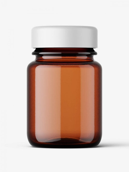 Free Pharmaceutical Jar Mockup / 30Ml / Amber