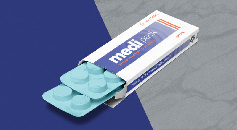 Free Pharmaceutical Medicine / Tablet Box Packaging Mockup Psd