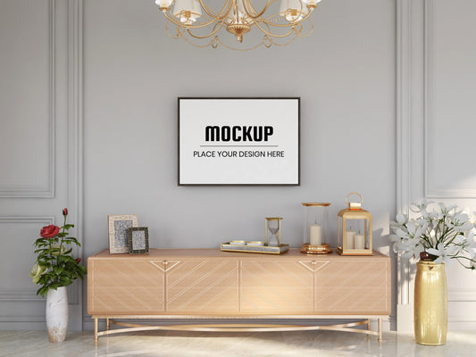 Free Photo Frame Mockup Realistic In The Living Room Vol.4