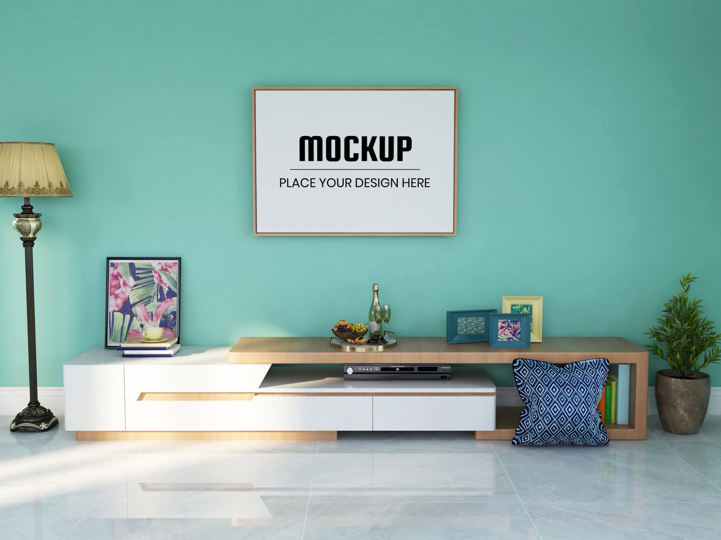 Free Photo Frame Mockup Realistic In The Living Room