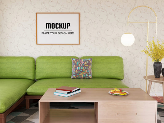 Free Photo Frame Mockup Realistic In The Living Room