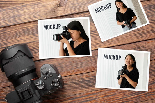 Free Photographer Workshop With Photos Mock-Up Psd