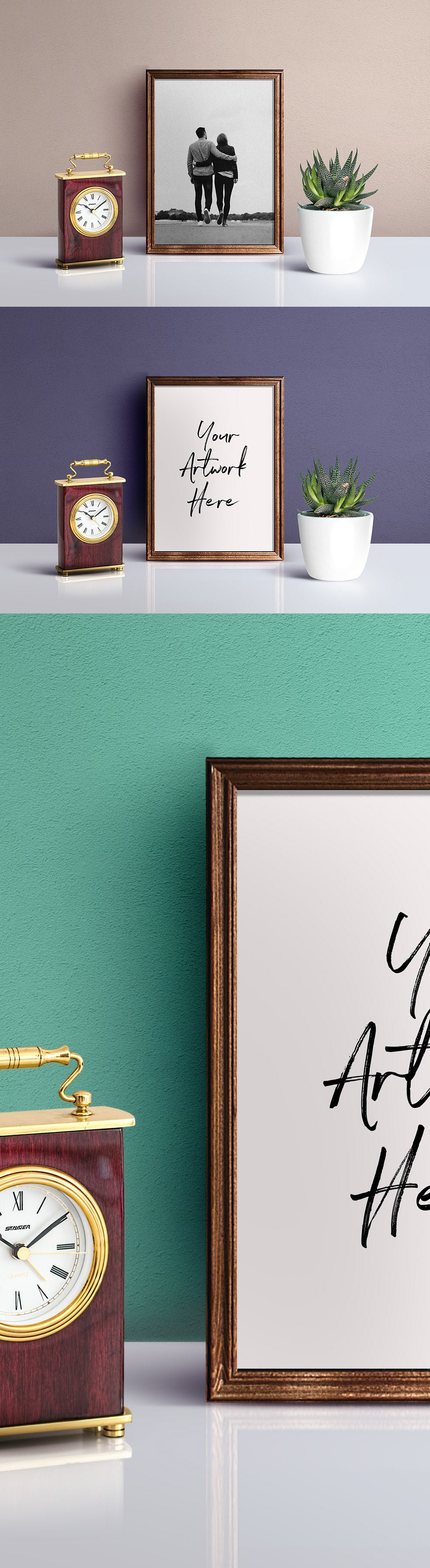 Free Old Fashion Picture Frame Mockup PSD