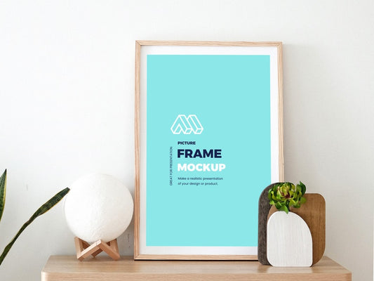Free Picture Frame On Stand Mockup