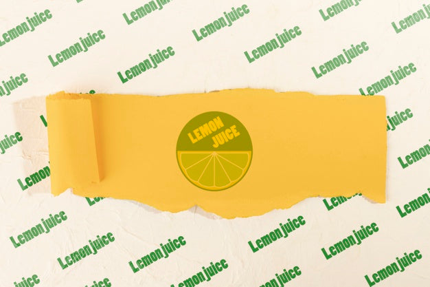 Free Piece Of Yellow Lemon Paper With Mock-Up Psd