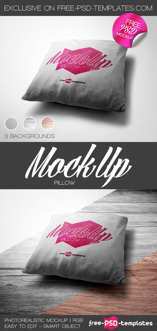 Free Pillow Mock-Up In Psd