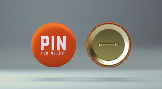 Free Pin Badge Button Mockup Psd