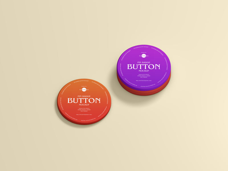 Free Pin Badge Button Mockup