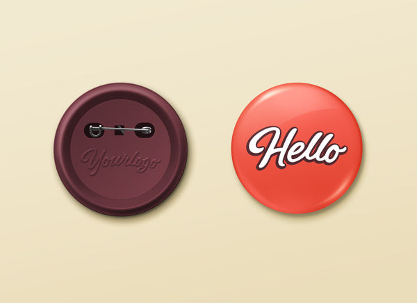 Free Pin Button Badge Mockup