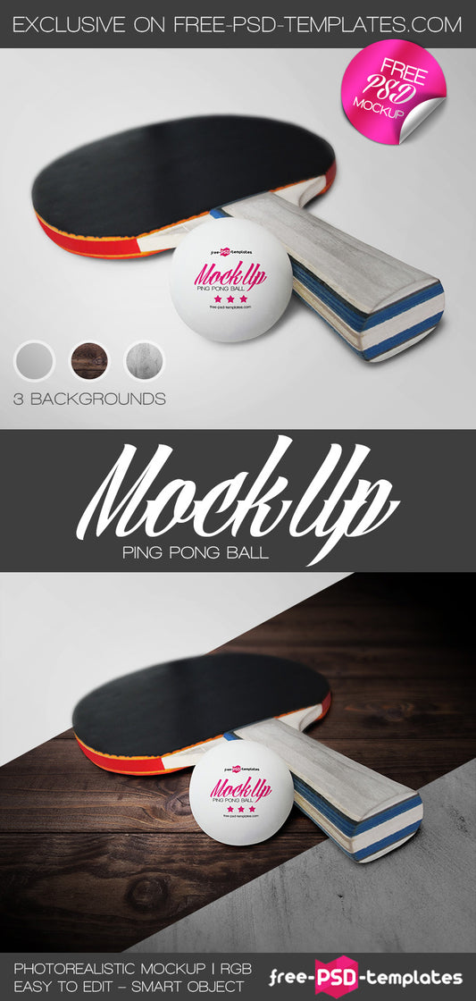 Free Ping Pong Ball Mock-Up In Psd