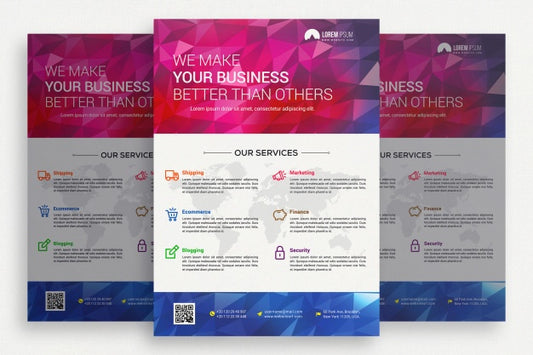 Free Pink And White Business Brochure Psd