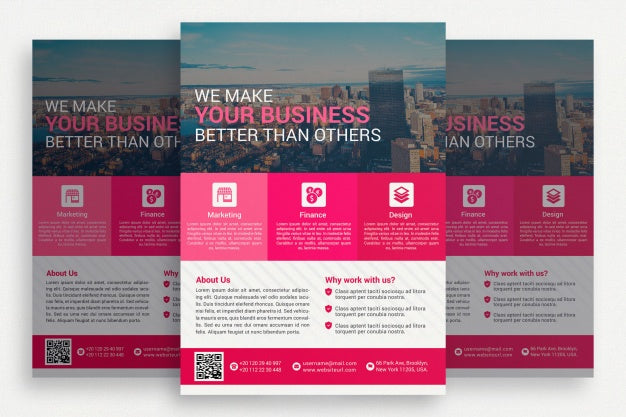 Free Pink Business Brochrue Psd