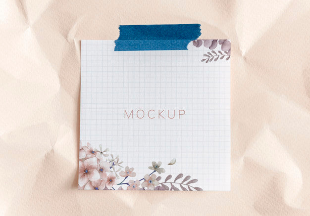 Free Pink Floral Paper Note Mockup Psd