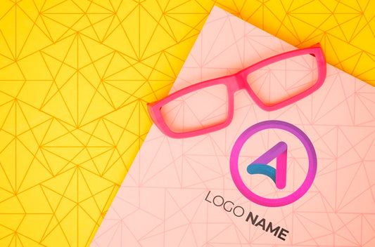 Free Pink Frame Lens With Company Logo Name Psd